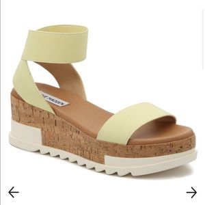 Steve Madden Elba Wedge Sandal Platform Ankle Strap Yellow